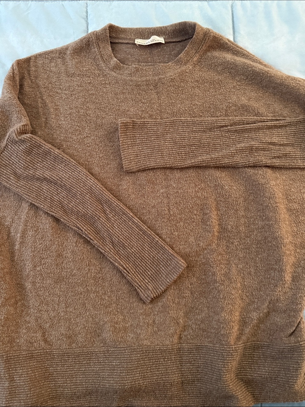 Womens Crewneck soft Sweater - Brown